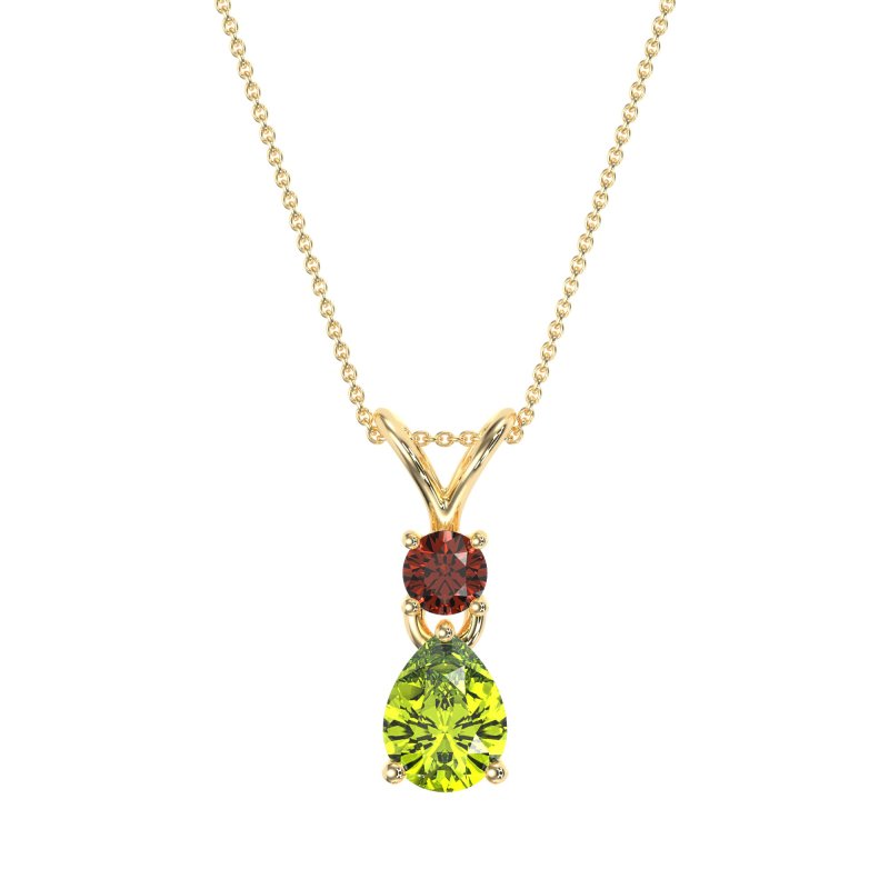 Round and Pear Dangling Necklace