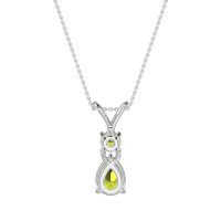 Round and Pear Dangling Necklace