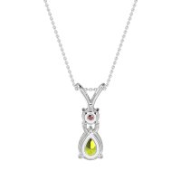 Round and Pear Dangling Necklace