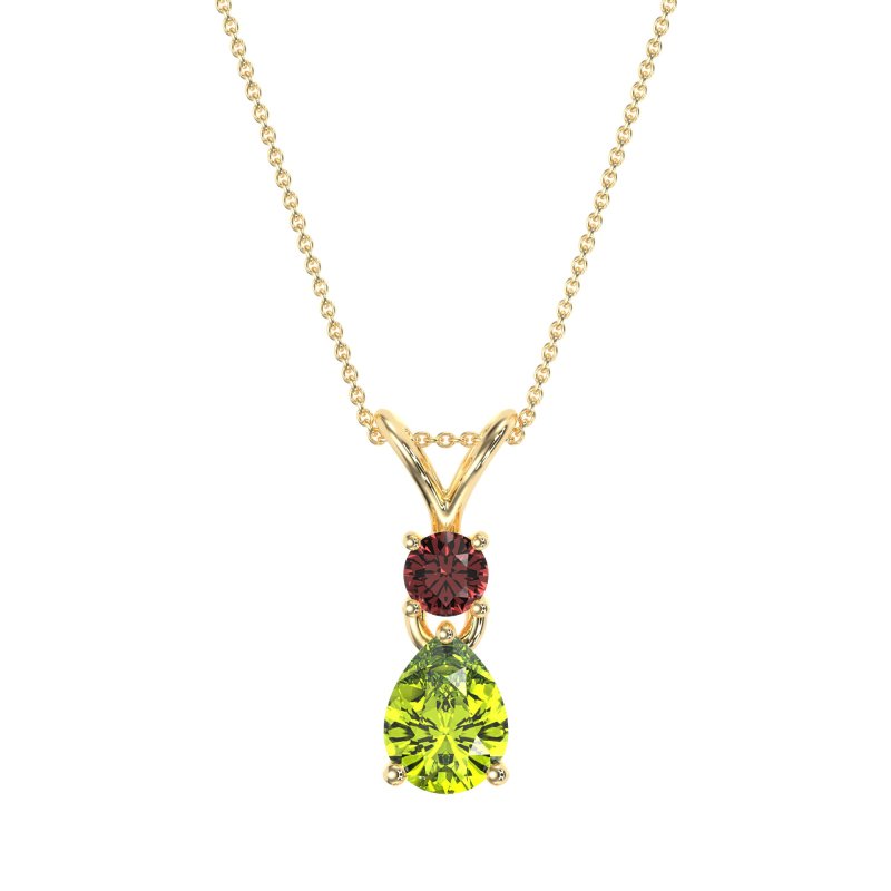 Round and Pear Dangling Necklace