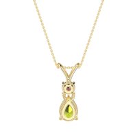 Round and Pear Dangling Necklace
