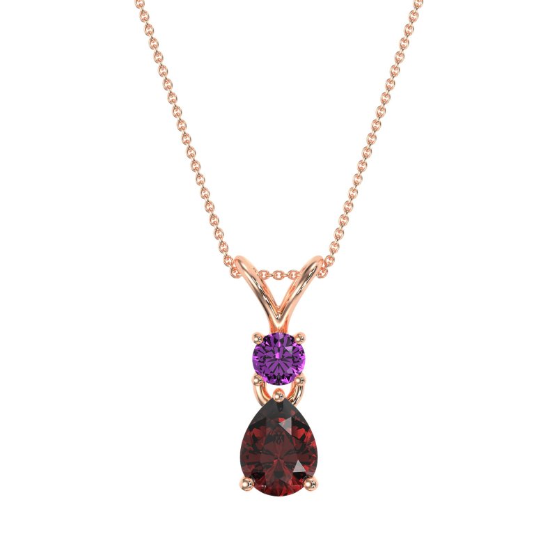 Round and Pear Dangling Necklace