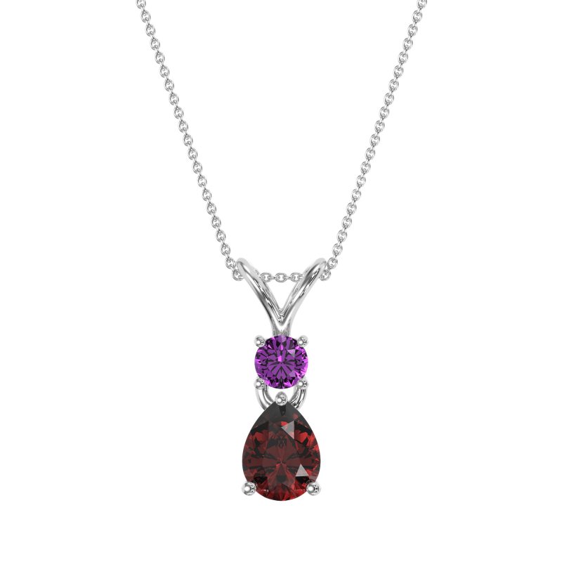 Round and Pear Dangling Necklace