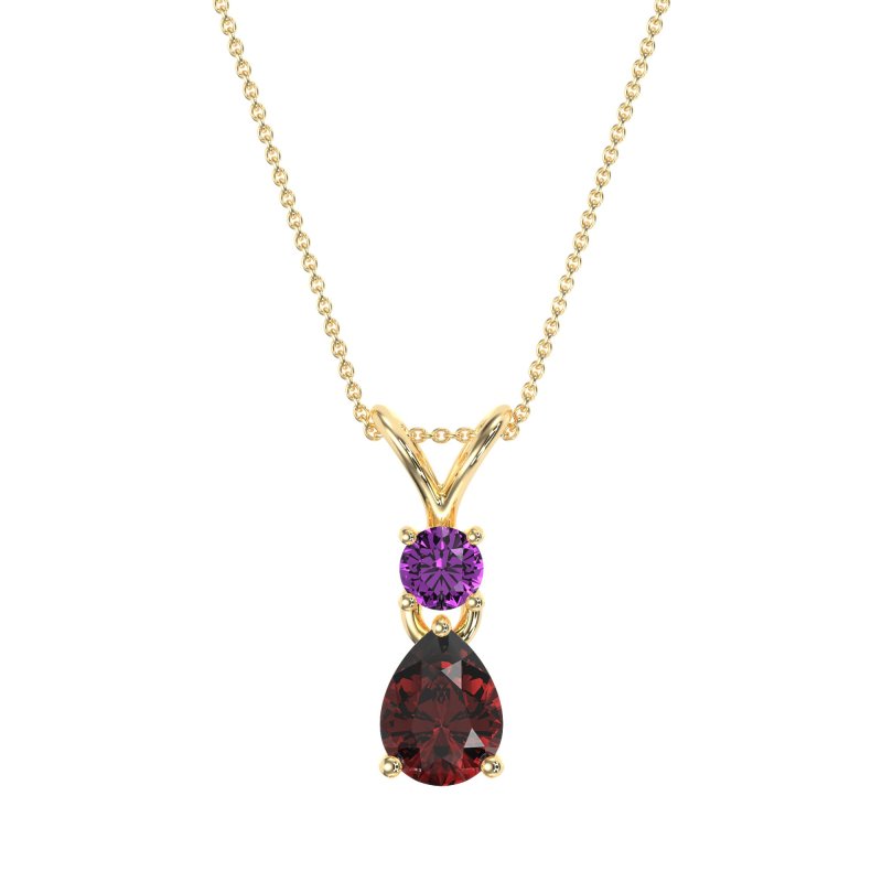 Round and Pear Dangling Necklace