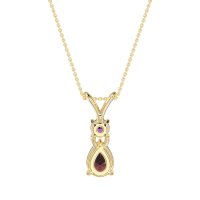 Round and Pear Dangling Necklace