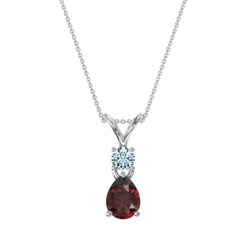 Round and Pear Dangling Necklace