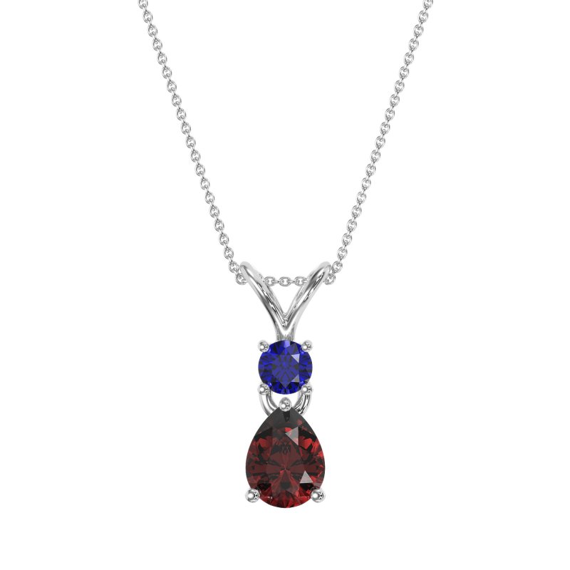 Round and Pear Dangling Necklace