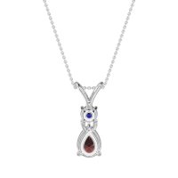 Round and Pear Dangling Necklace