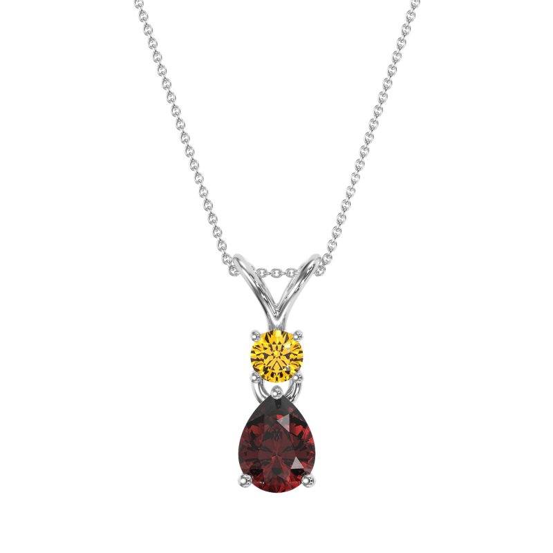 Round and Pear Dangling Necklace