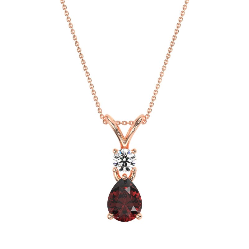 Round and Pear Dangling Necklace