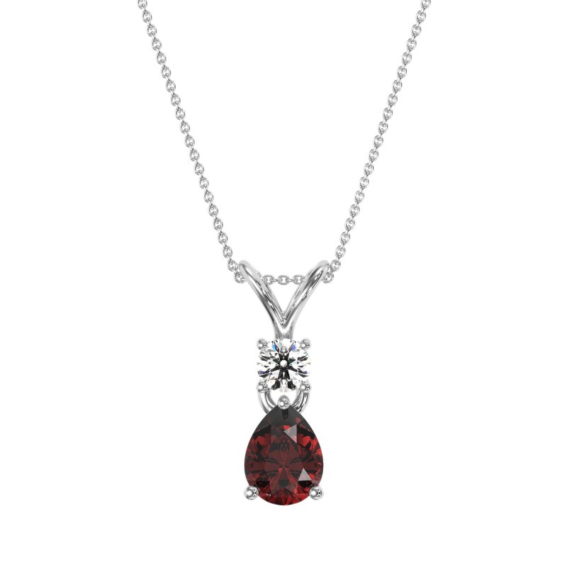 Round and Pear Dangling Necklace