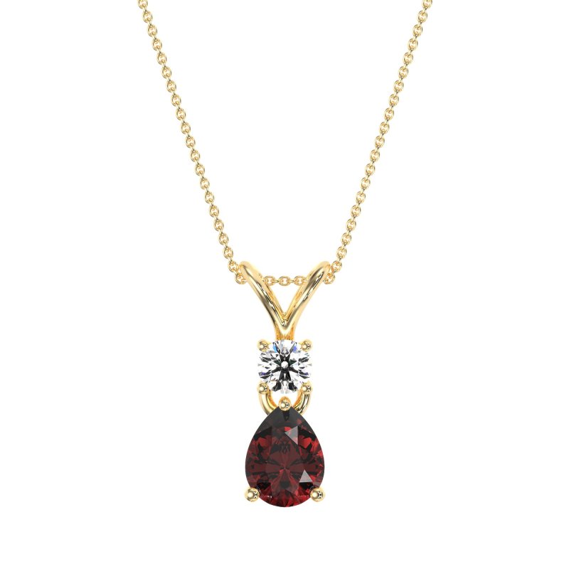 Round and Pear Dangling Necklace