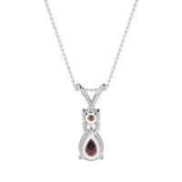 Round and Pear Dangling Necklace