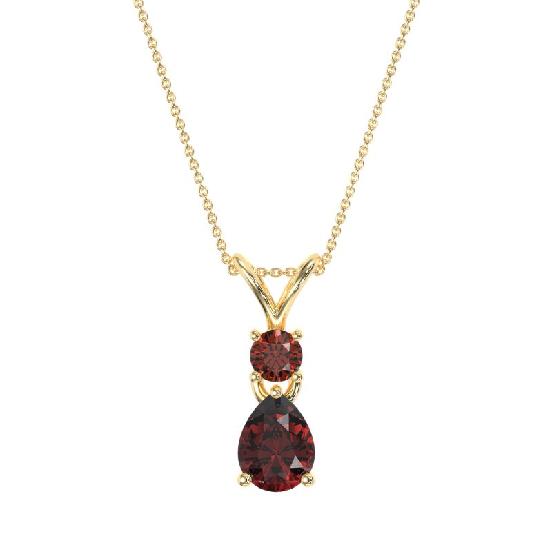 Round and Pear Dangling Necklace