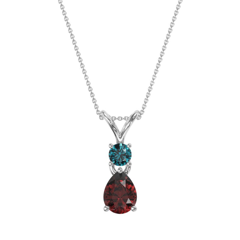 Round and Pear Dangling Necklace