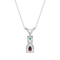 Round and Pear Dangling Necklace