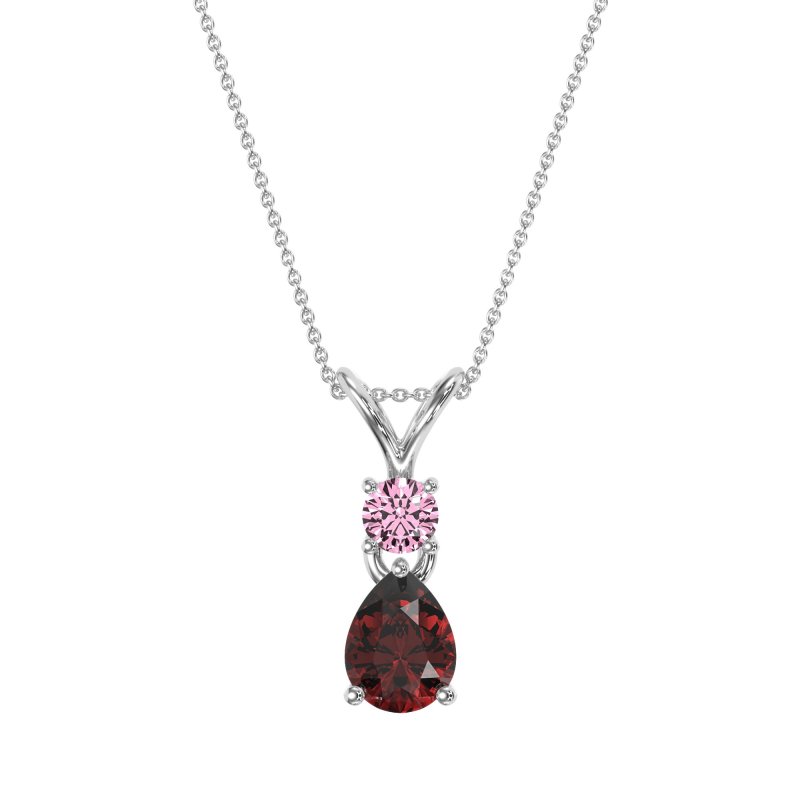 Round and Pear Dangling Necklace