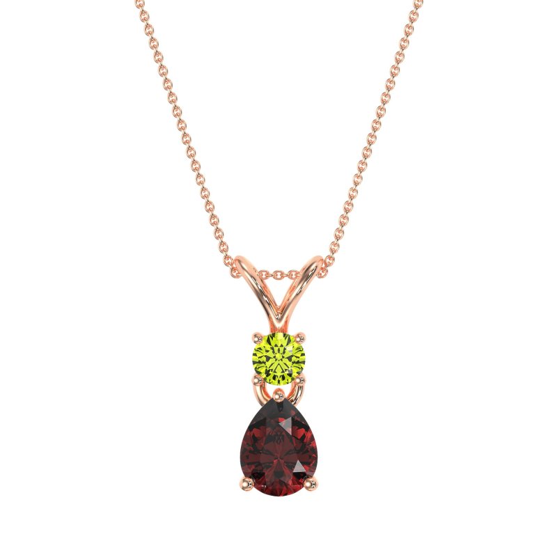 Round and Pear Dangling Necklace