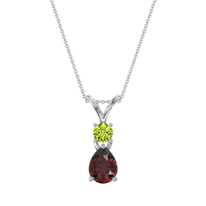 Round and Pear Dangling Necklace
