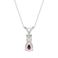 Round and Pear Dangling Necklace