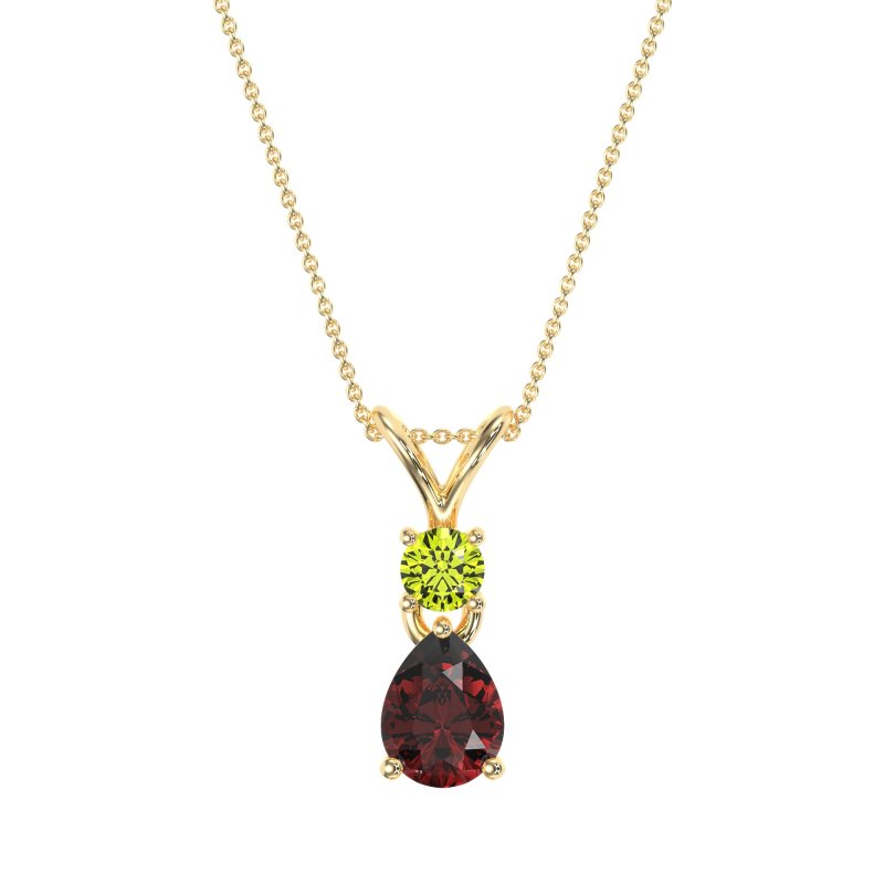 Round and Pear Dangling Necklace