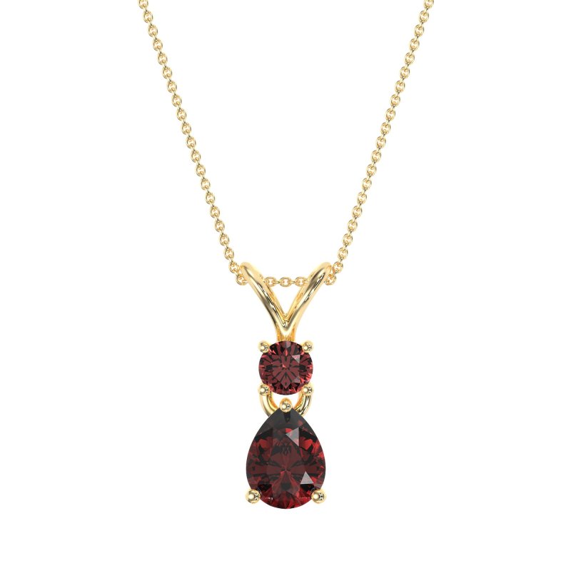 Round and Pear Dangling Necklace