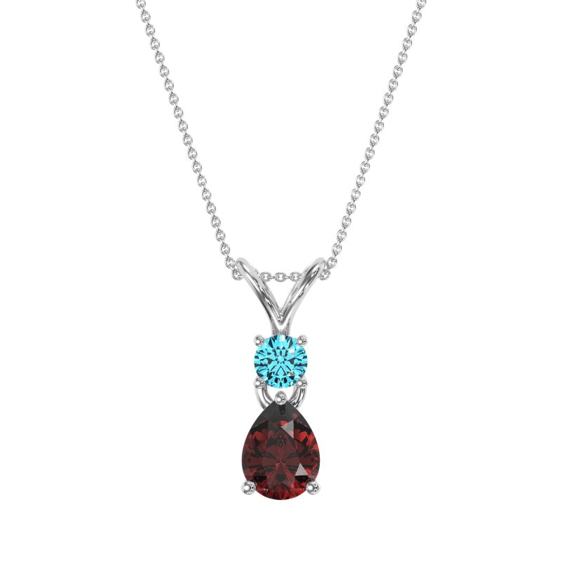 Round and Pear Dangling Necklace