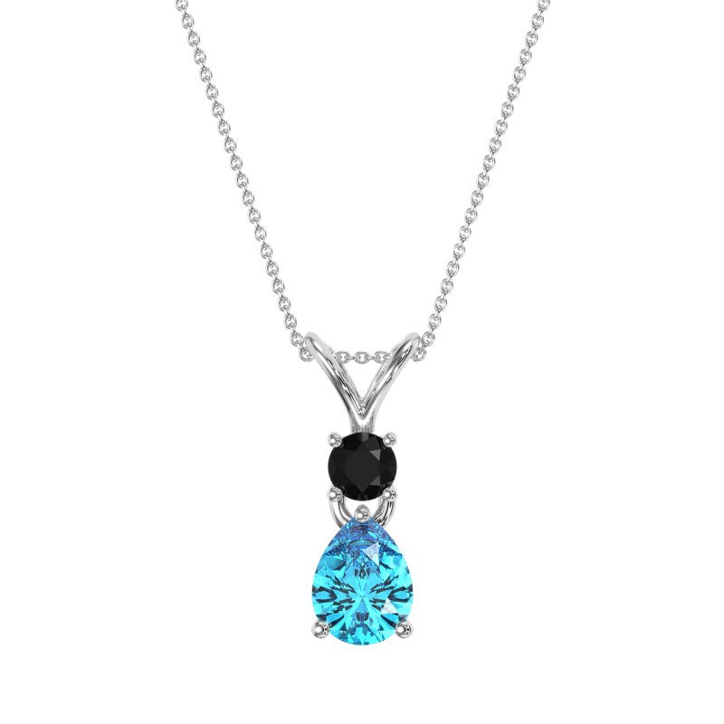 Round and Pear Dangling Necklace