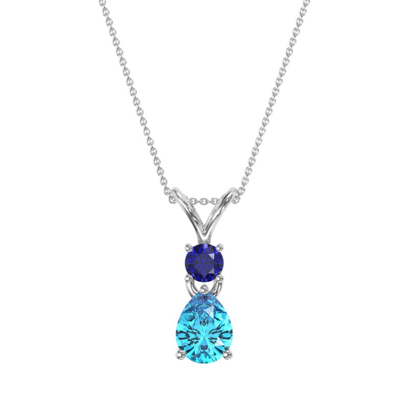 Round and Pear Dangling Necklace