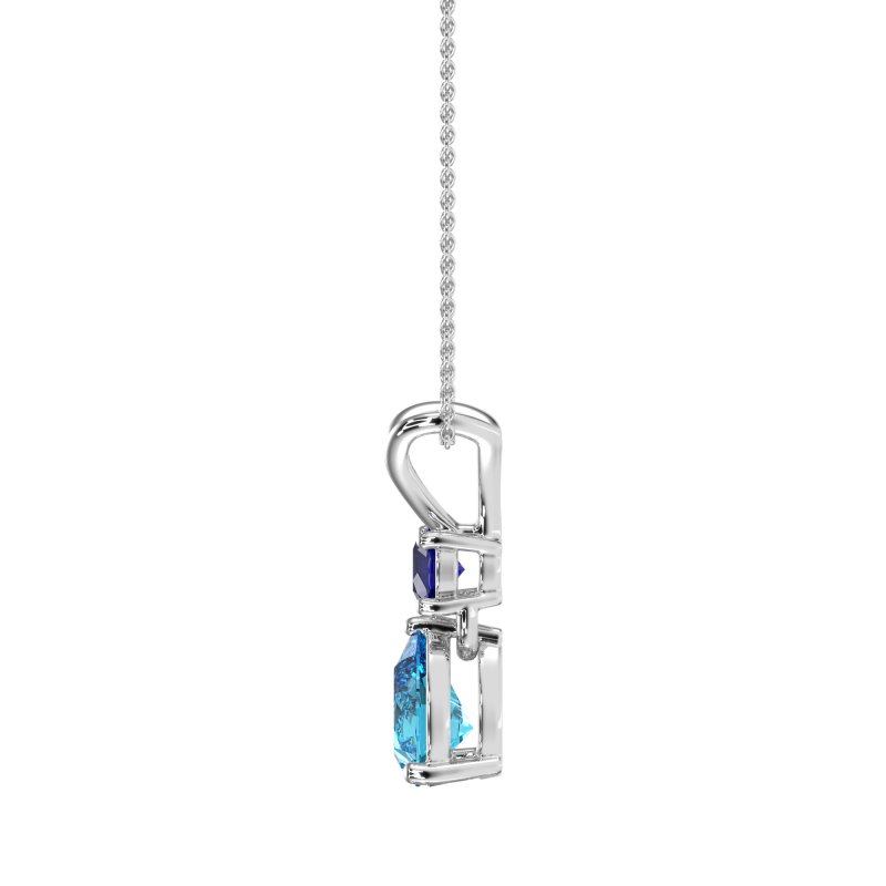 Round and Pear Dangling Necklace