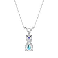 Round and Pear Dangling Necklace