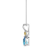 Round and Pear Dangling Necklace