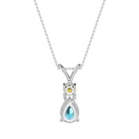 Round and Pear Dangling Necklace