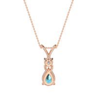 Round and Pear Dangling Necklace