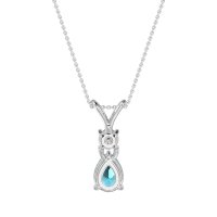 Round and Pear Dangling Necklace