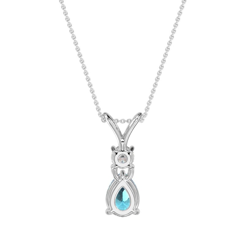 Round and Pear Dangling Necklace