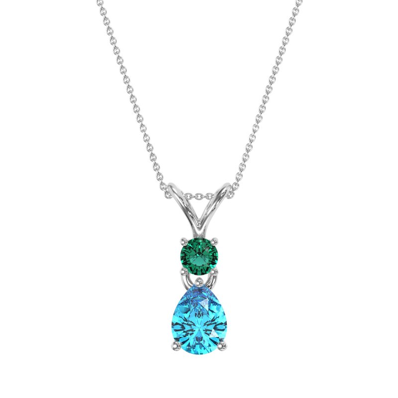 Round and Pear Dangling Necklace