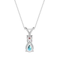 Round and Pear Dangling Necklace