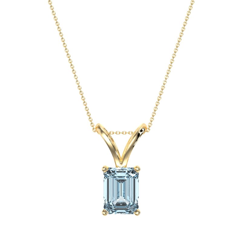 Simple Emerald Cut Necklace