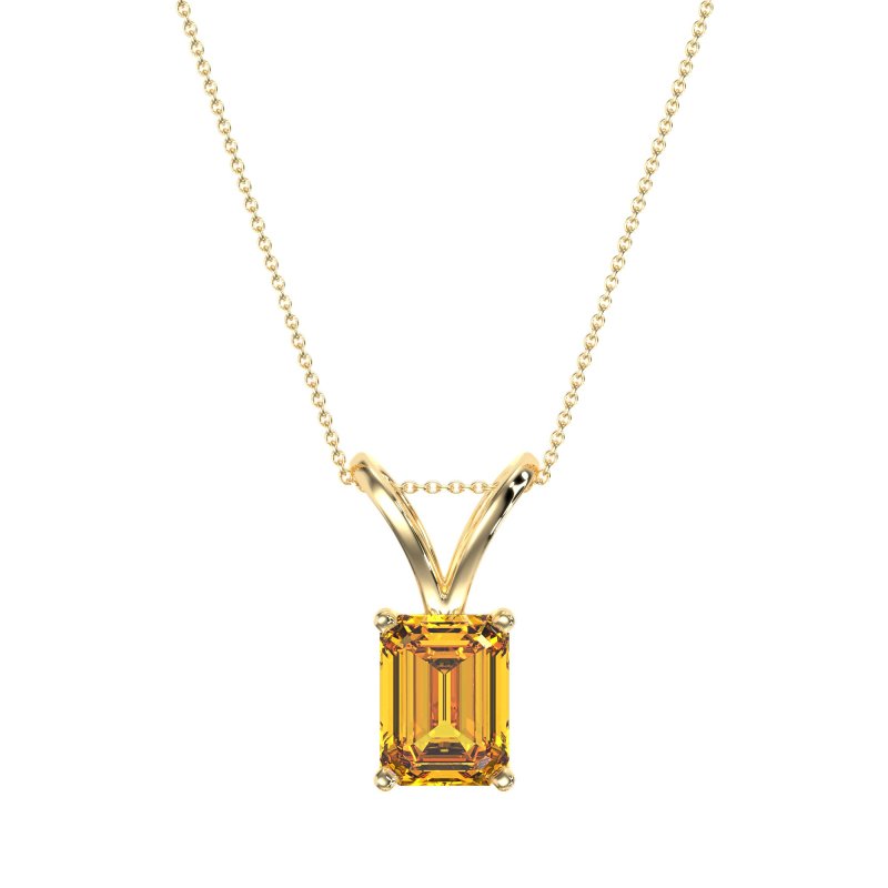 Simple Emerald Cut Necklace
