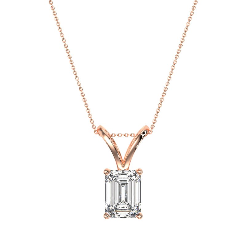 Simple Emerald Cut Necklace