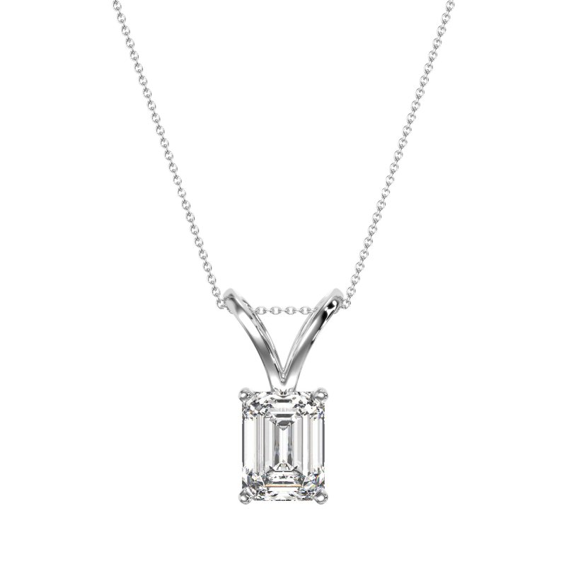 Simple Emerald Cut Necklace