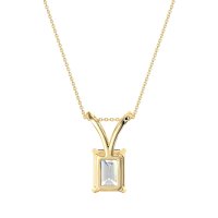 Simple Emerald Cut Necklace