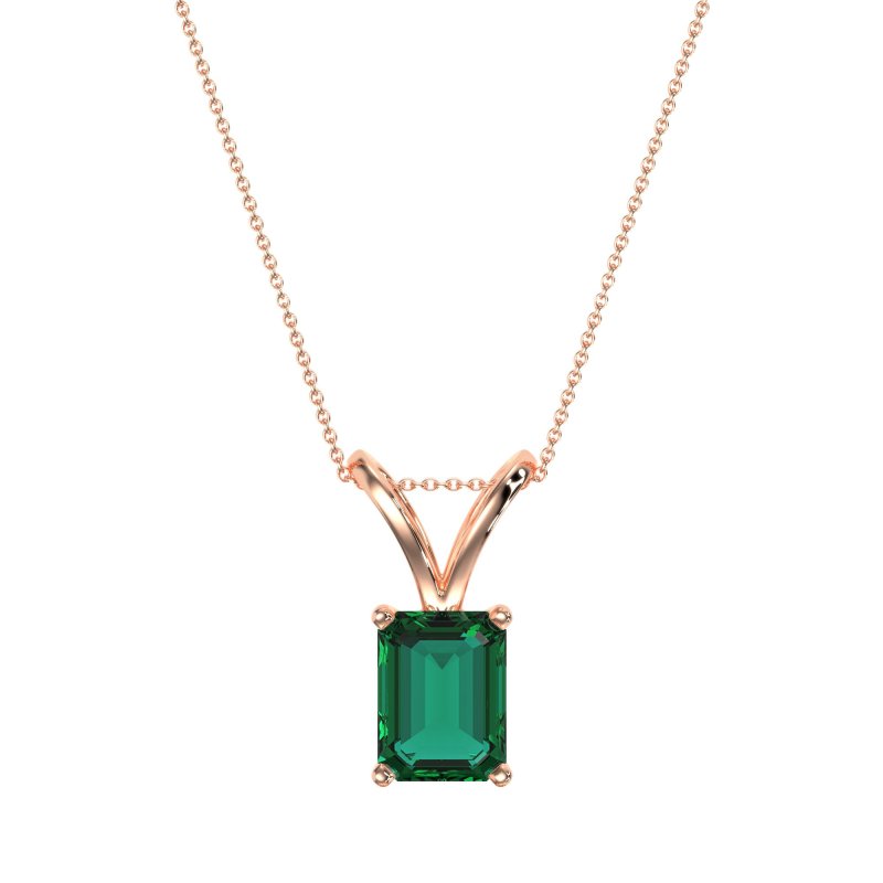 Simple Emerald Cut Necklace