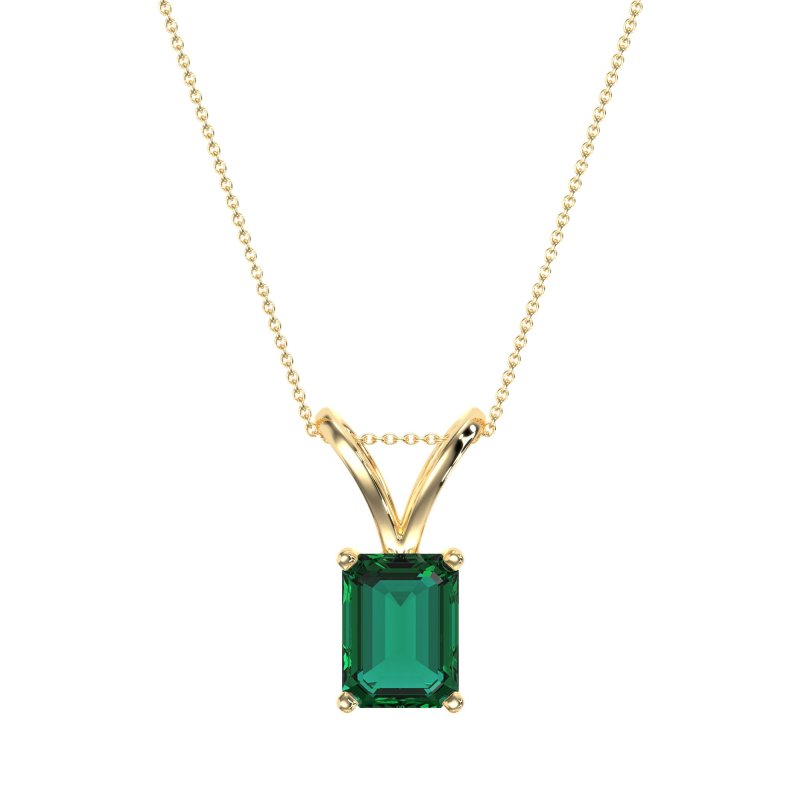 Simple Emerald Cut Necklace