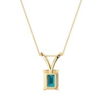 Simple Emerald Cut Necklace