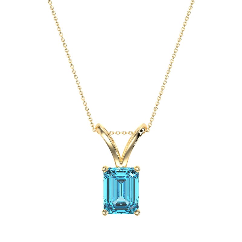 Simple Emerald Cut Necklace