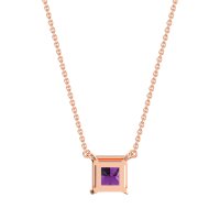 Simple Princess Cut Necklace