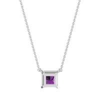 Simple Princess Cut Necklace