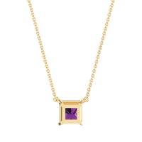 Simple Princess Cut Necklace